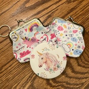 Coin Purse (2) + Compact Mirror Set